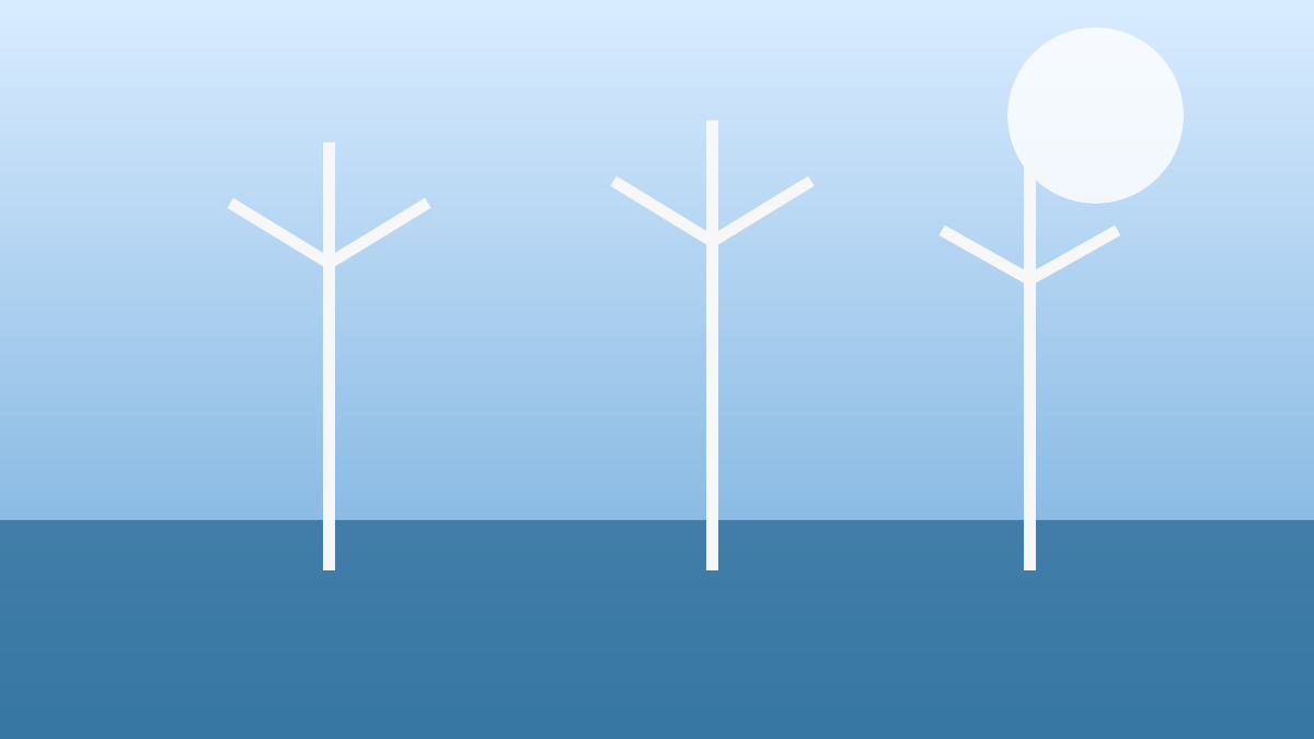 Ilustração editorial de turbinas eólicas genéricas no mar ao amanhecer, sem logotipos ou texto